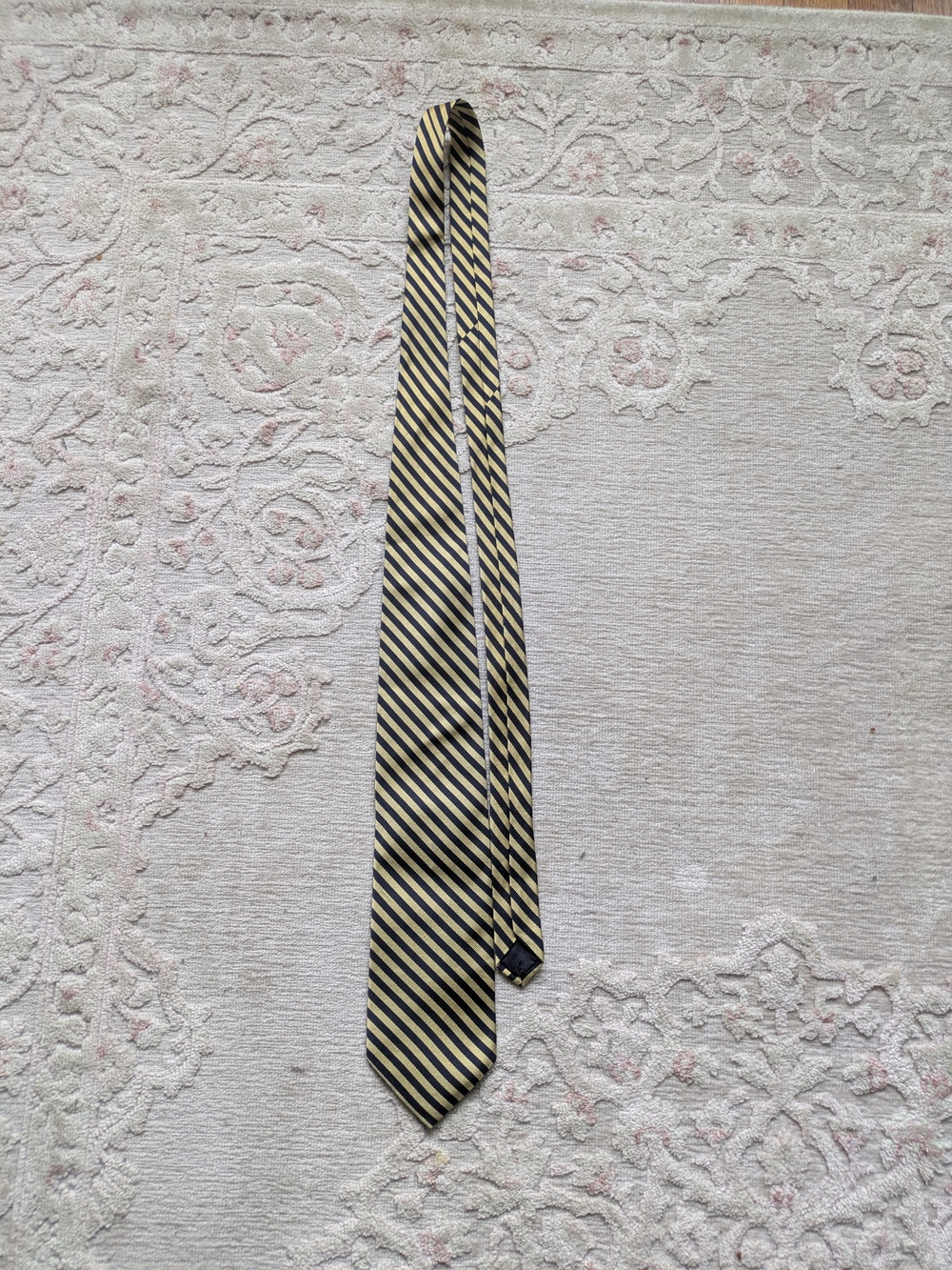 Brooks Black and Gold Diagonal Stripe Tie